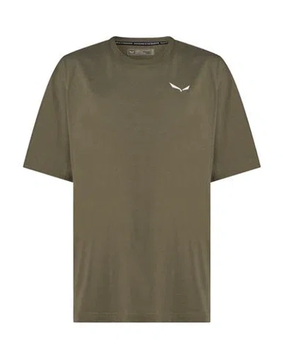 Salewa Man T-shirt Military Green Size 44 Cotton, Lyocell