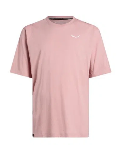 Salewa Man T-shirt Pink Size 40 Cotton, Lyocell