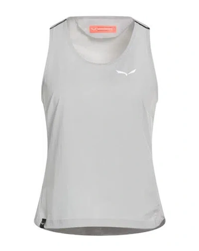 Salewa Pedroc Woman Tank Top Grey Size 12 Recycled Polyamide, Elastane, Polyester In Gray