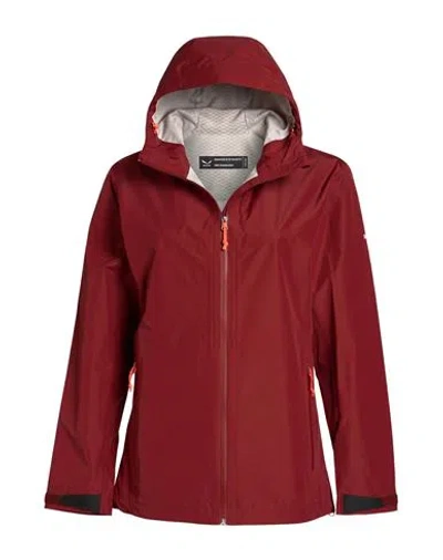 Salewa Puez 2.5l Ptx Woman Jacket Brick Size 12 Recycled Polyester, Polyester In Burgundy