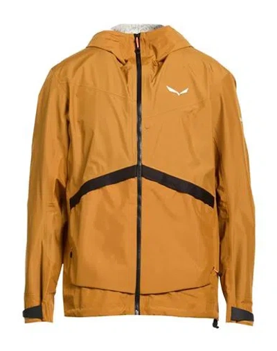 Salewa Puez Man Jacket Mustard Size 42 Recycled Polyester In Brown
