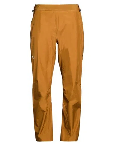Salewa Puez Man Pants Mustard Size 30 Recycled Polyester In Yellow
