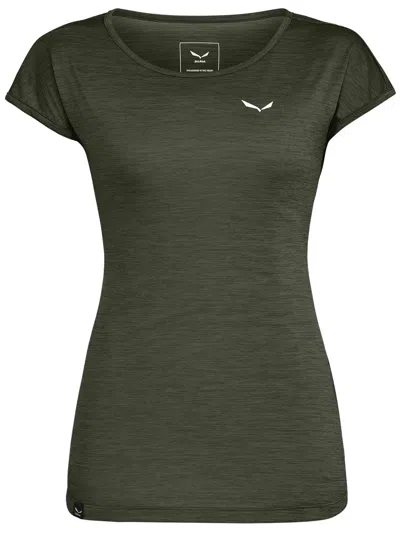 Salewa Puez Melange Dry W S/s Tee In Green