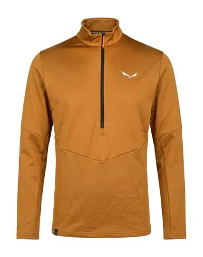 Salewa Puez Pl M Hz Man T-shirt Mustard Size 36 Polyester, Elastane In Yellow
