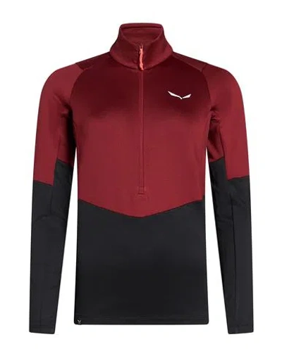 Salewa Puez Pl Woman T-shirt Burgundy Size 12 Recycled Polyester, Polyester, Elastane In Red