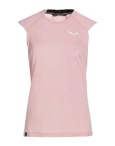 Salewa Puez Woman T-shirt Pink Size 12 Lycra, Wool, Polyamide, Elastane