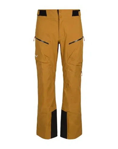 Salewa Sella 3l Ptx Man Pants Mustard Size 30 Polyamide In Brown