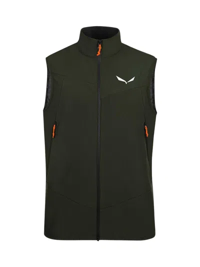 Salewa Sella High-collar Streamlined Sleeveless Vest In Brown