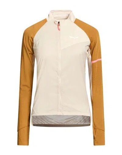 Salewa Vento Woman Jacket Beige Size 12 Lyocell, Wool, Polyamide In Multi
