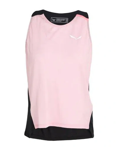 Salewa Vento Woman Tank Top Pink Size 10 Lyocell, Virgin Wool, Polyamide, Recycled Polyamide, Elasta