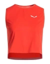 Salewa Woman T-shirt Orange Size M/l Polyamide, Polyester, Elastane In Red