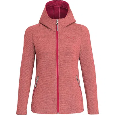 Salewa Women's Sarner Full Zip Hoody - Shell Pink In Multi