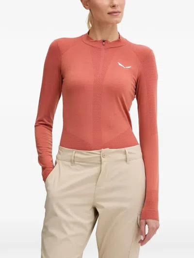 Salewa Zebru Half-zip T-shirt In Pink