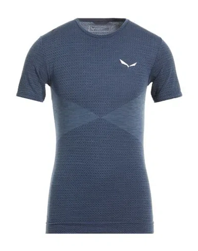 Salewa Zebru Medium Man T-shirt Slate Blue Size 40 Wool, Polyamide