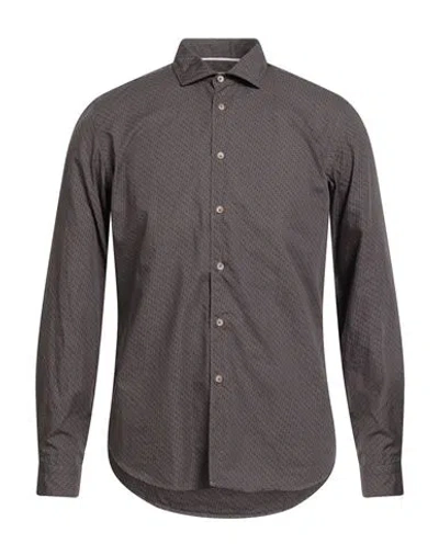 Sali & Tabacchi Man Shirt Dark Brown Size 16 ½ Cotton