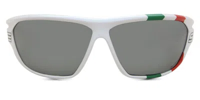 Salice 002 Ita Q Bianco/rw Verde Occhiali Da Sole Bianchi Per Uomo In Yellow