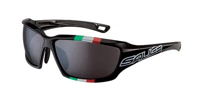 Salice 003 Ita Q Nero/rw Nero Occhiali Da Sole Neri Per Uomo In Black