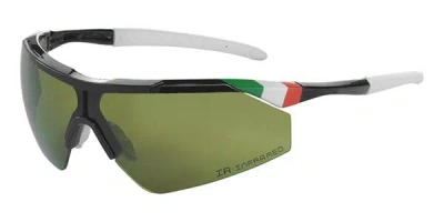 Salice 004 Ita Ir Nero/rw Blu Men's Sunglasses White Size Standard