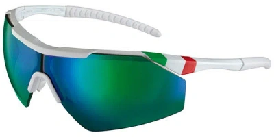 Salice 004 Ita Rwp Polarized Bianco/rw Verde Occhiali Da Sole Bianchi Per Uomo In Multi