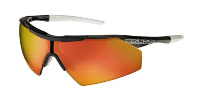 Salice 004 Rw Nero/rw Rosso Occhiali Da Sole Neri Per Uomo In Black