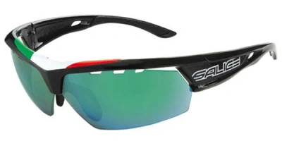Salice 005 Ita Nero/rw Verde Men's Sunglasses Black Size Standard