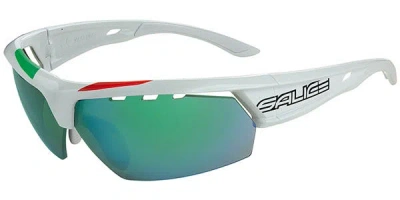 Salice 005 Ita Rwp Polarized Bianco/rw Verde Occhiali Da Sole Bianchi Per Uomo In White