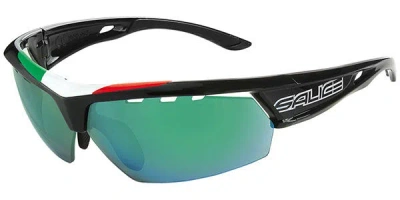 Salice 005 Ita Rwp Polarized Nero/rw Verde Occhiali Da Sole Neri Per Uomo In Black