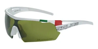 Salice 006 Ita Ir Bianco/rw Verde Men's Sunglasses White Size Standard