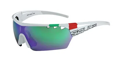 Salice 006 Ita Rwx Bianco/rw Verde Occhiali Da Sole Bianchi Per Uomo In Purple