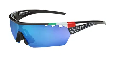 Salice 006 Ita Rwx Nero/rw Blu Occhiali Da Sole Neri Per Uomo In Orange