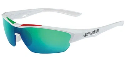 Salice 011 Ita Bianco/rw Verde Occhiali Da Sole Bianchi Per Uomo In Multi