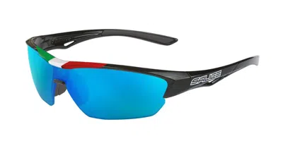 Salice 011 Ita Nero/rw Blu Alto Men's Sunglasses Black Size Standard