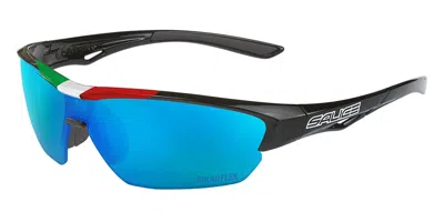 Salice 011 Ita Rwp Nero/rw Blu Occhiali Da Sole Neri Per Uomo In Gray