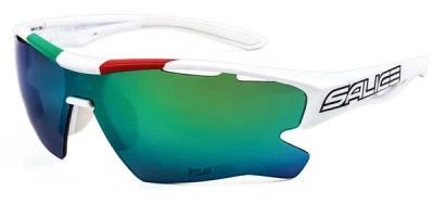 Salice 011 Ita Rwp Polarized Bianco/rw Rosso Occhiali Da Sole Bianchi Per Uomo In Multi