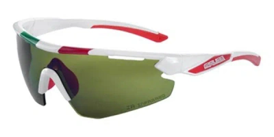 Salice 012 Ita Ir Bianco/rw Verde Men's Sunglasses White Size 140