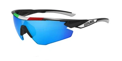 Salice 012 Ita Nero/rw Blu Occhiali Da Sole Bianchi Per Uomo In Brown