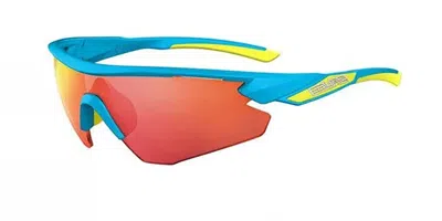 Salice 012 Rw Turchese/rw Rosso Occhiali Da Sole Blu Per Uomo In Brown