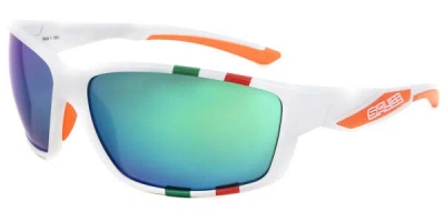 Salice 014 Ita Bianco/rw Verde Men's Sunglasses White Size Standard