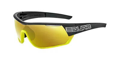 Salice 016 Rw Nero/rw Giallo Occhiali Da Sole Neri Per Uomo In Green