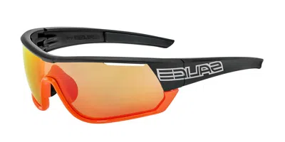 Salice 016 Rw Nero/rw Rosso Occhiali Da Sole Neri Per Uomo In Orange