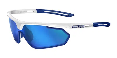 Salice 018 Rwp Bianco/rw Blu Occhiali Da Sole Bianchi Per Uomo In Yellow