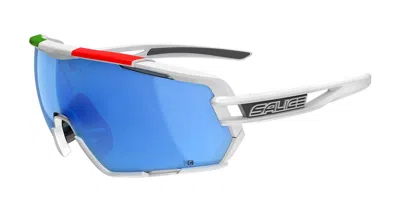 Salice 020 Ita Rwx Bianco/rw Blu Occhiali Da Sole Bianchi Per Uomo In Blue