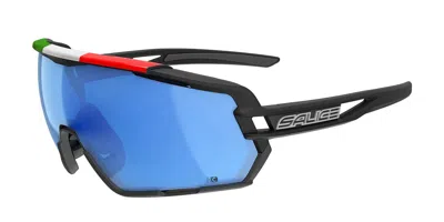 Salice 020 Ita Rwx Nero/rw Blu Occhiali Da Sole Neri Per Uomo In Blue