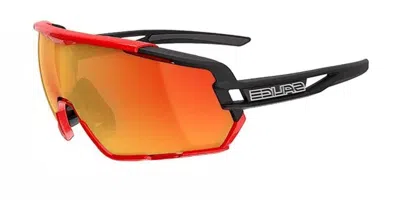 Salice 020 Rw Nero/rw Rosso Men's Sunglasses Black Size Standard In Multi