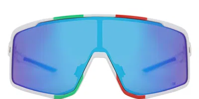 Salice 022 Ita Rwx Bianco/rw Blu Occhiali Da Sole Bianchi Per Uomo In Blue