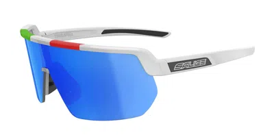 Salice 023 Ita Bianco/rw Blu Occhiali Da Sole Bianchi Per Uomo In White