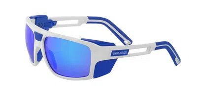 Salice 852 Q Bianco/rw Blu Occhiali Da Sole Bianchi Per Uomo In Blue