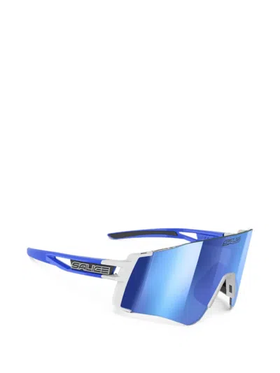 Salice Geometric-frame Logo-plaque Sunglasses In White