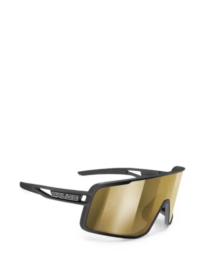 Salice Logo-plaque Geometric-frame Sunglasses In Black