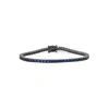 Sally Skoufis Men's Black / Blue Behave Bracelet With Man Made Sapphires In Premium Black Rhodium In Multi